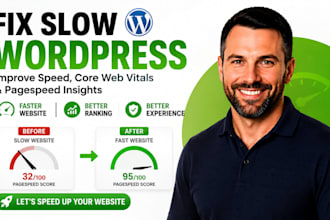 fix slow wordpress website, improve core web vitals, pagespeed and gtmetrix