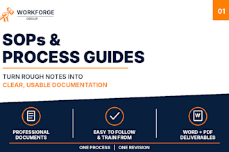 create sops, process guides, and clear business documentation