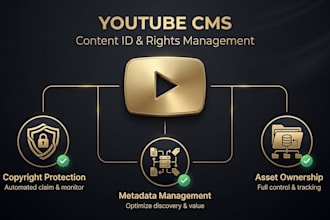 setup youtube cms, content id, copyright protection and asset ownership