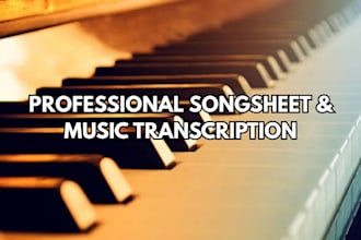 transcribe any song into sheet music, lead sheets, clean chord charts