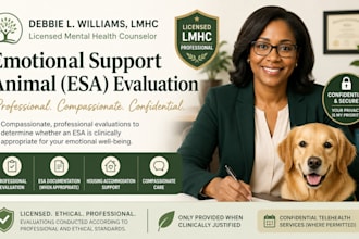 write a professional emotional support animal esa evaluation