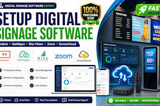 setup digital signage software via yodeck optisigns rise vision zoom screencloud