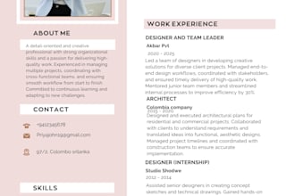 write a professional ats friendly resume and CV
