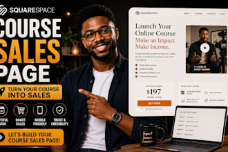 design a squarespace sales landing page for your online course