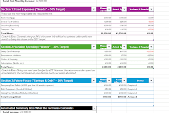build a custom automated monthly budget tracker