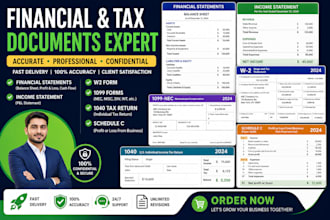 do payroll, w2, 1099, 1040 schedule c financial statement