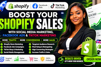 boost shopify sales social media marketing facebook ads tiktok shopify marketing