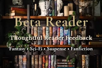 beta read your fiction and provide reader feedback