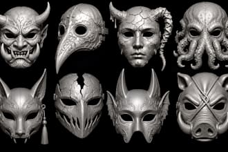 sculpt custom 3d mask model wearable cosplay halloween mask stl for 3d printing