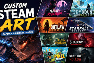 deign custom steam art, steam capsule cover art design, library image games
