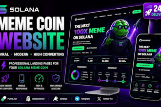 design viral solana meme coin website and landing page