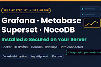 install grafana, metabase, superset or any bi tool
