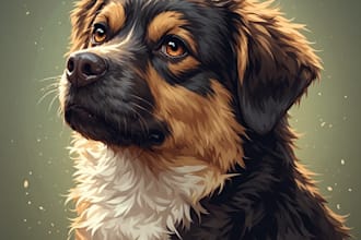 draw your dog or any pets into cartoon