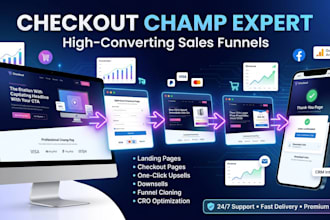 build high converting checkoutchamp, sales funnel, landingpage, one clickupsells