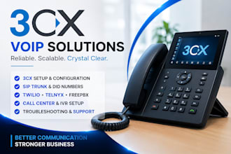 setup 3cx vicidial twilio telnyx sip trunk did number inbound outbound call 8x8