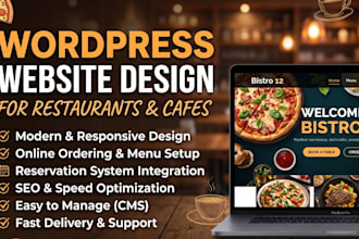 build wordpress website with seo optimization for bar, restaurant landing page