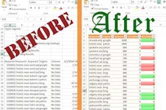 do professional excel data entry and data cleaning