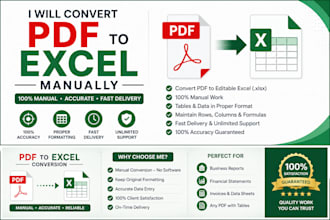 convert PDF to editable excel manually