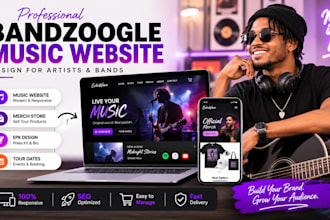 design bandzoogle website merch store epk entertainment music website wix design