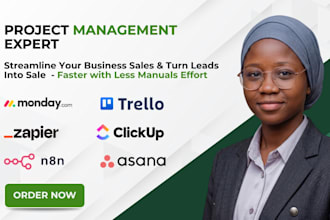 setup monday com, CRM click up, asana and trello workspace