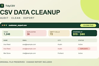 clean deduplicate and format your CSV or excel data