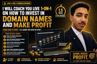 coach you live 1 on 1 on domain investing from scratch to profit