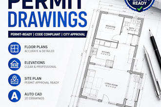 create architectural permit drawing and floor plans for city approval