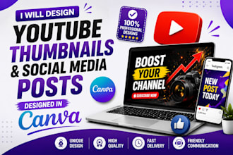 design youtube thumbnails and social media post