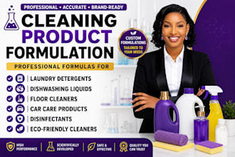 develop cleaning product formulation, laundry, detergent, car care, household