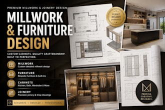 create accurate millwork shop drawings for custom cabinets and furniture