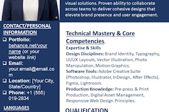 design a modern cv and resume design in affordable price