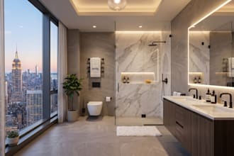 create realistic ai bathroom interior design images