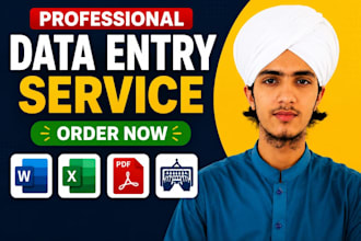 accurate data entry excel word PDF web research