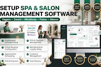 setup spa and salon management software via vagaro zenoti mindbody pabau meevo
