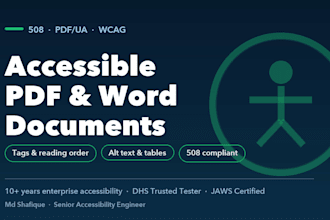 remediate your PDF and word documents for 508 and wcag accessibility