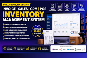 create, fix invoice design, tract sales, crm, pos, inventory management system