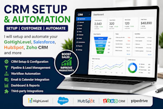 setup gohighlevel, hubspot and zoho CRM