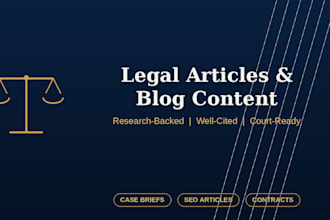 write legal articles and blog content with research