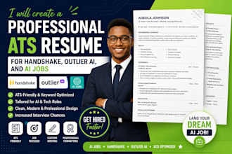 create a professional ats resume for handshake, outlier ai, and ai jobs