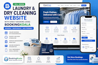 laundry dry cleaning laundromat website with direct booking using booking koala