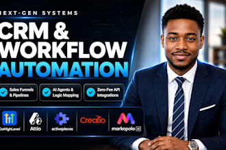setup crm workflow automation in attio, gohighlevel or creatio
