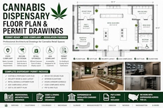 design cannabis dispensary permit floor plan drawings