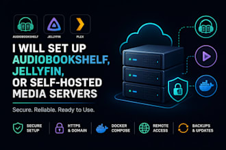 set up audiobookshelf jellyfin or self hosted media servers