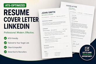 write an ats resume, cover letter and linkedin