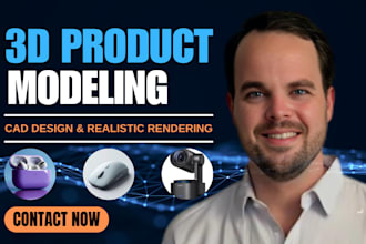 do 3d product modeling, realistic rendering and cad product design