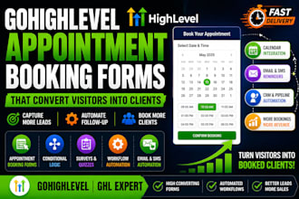 build gohighlevel ghl appointment booking forms with CRM automation