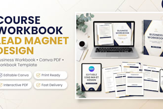 create course workbook, lead magnet PDF, business workbook and workbook template