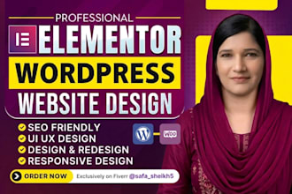 design, redesign, clone wordpress website as an elementor pro expert
