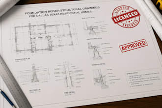 create foundation repair structural drawings for dallas texas residential homes