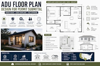design adu floor plans and permit drawings for approval